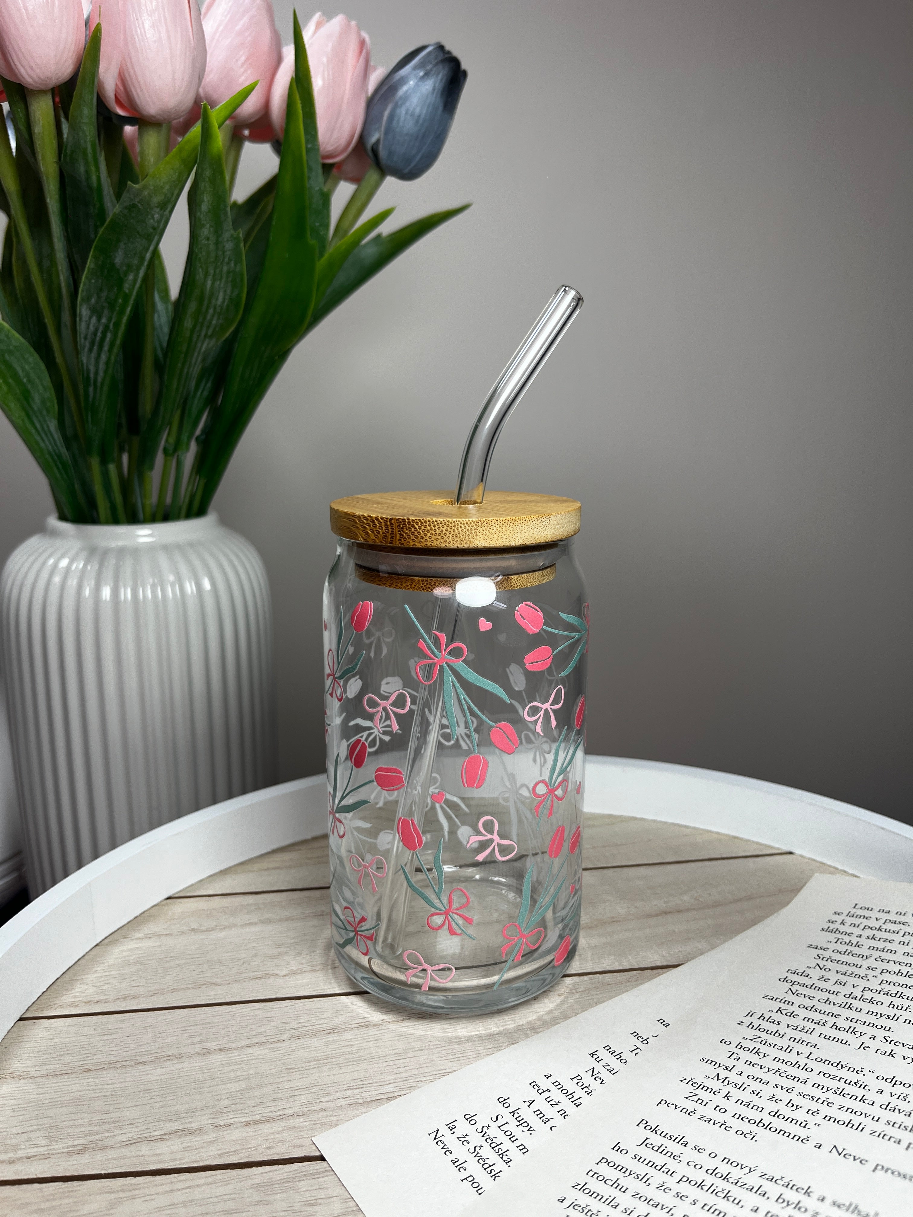 Sklenička - Pink bloom