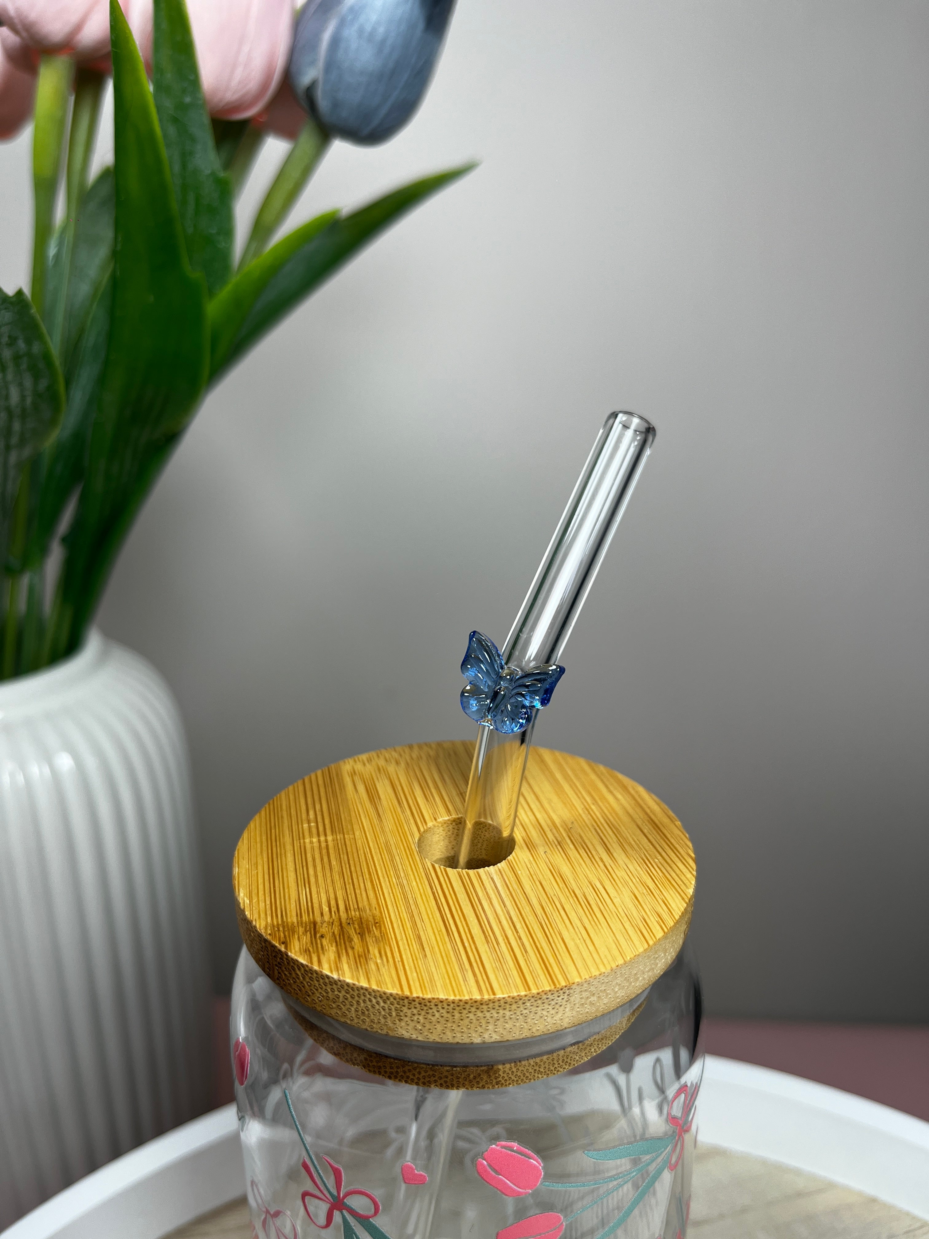 Skleněné brčko - Butterfly