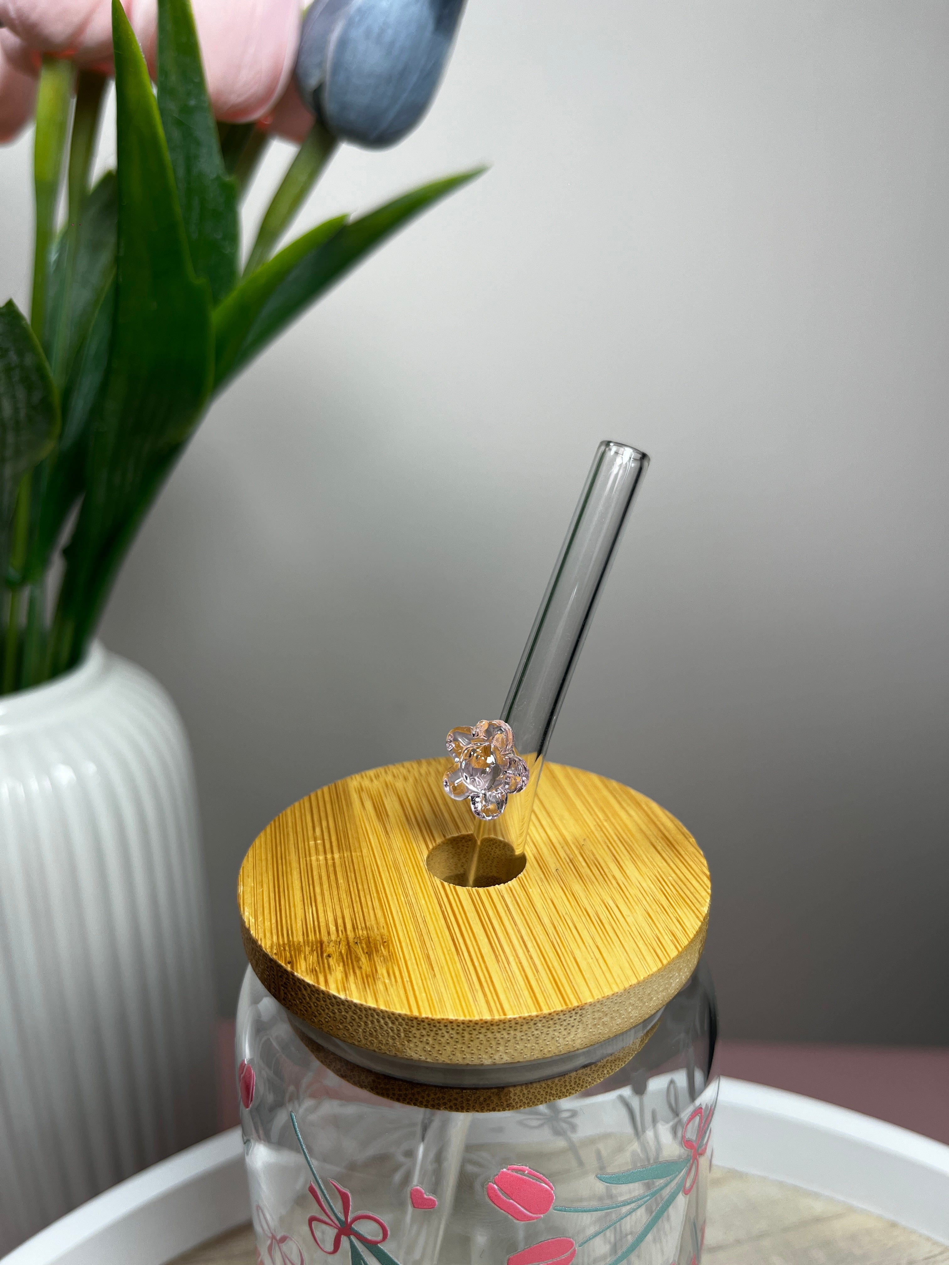 Skleněné brčko - Flower