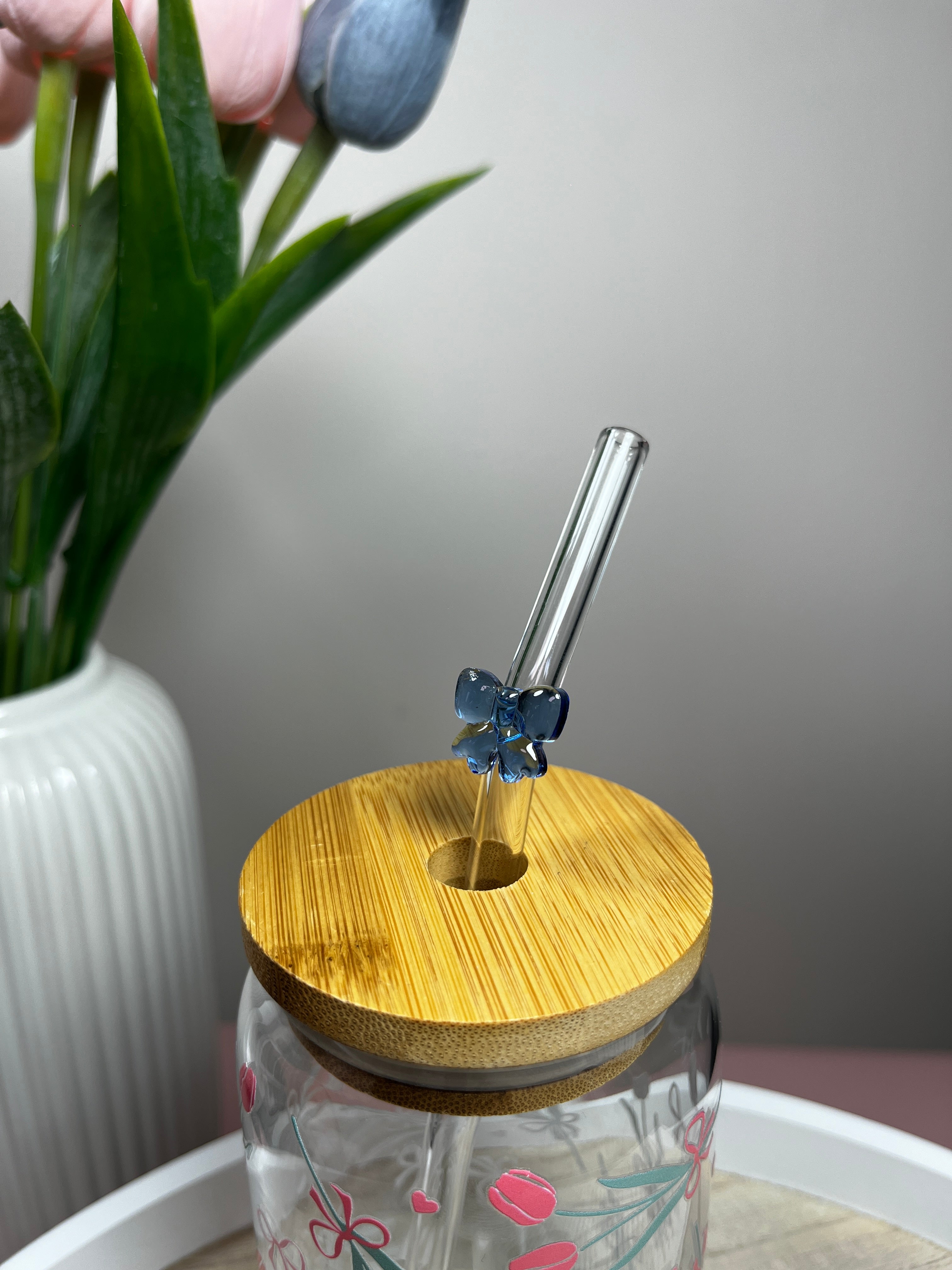 Skleněné brčko -  Mašlička