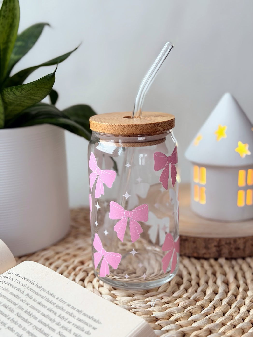Sklenička - Pink bows